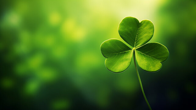 clover leaf in lens flare for Valentine background