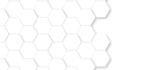 	
Background hexagons White Hexagonal Luxury honeycomb grid White Pattern. Vector Illustration. 3D Futuristic abstract honeycomb mosaic white wallpaper background. Abstract geometric mesh cell texture