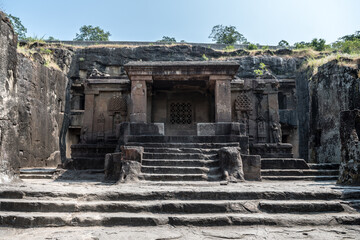 Fototapeta premium views of ellora caves in aurangabad, india