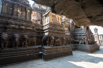 views of ellora caves in aurangabad, india