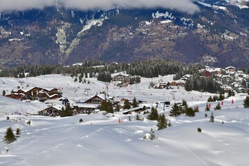 ski resort Courchevel by winter 