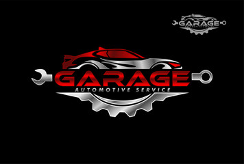 car auto garage concept premium logo design