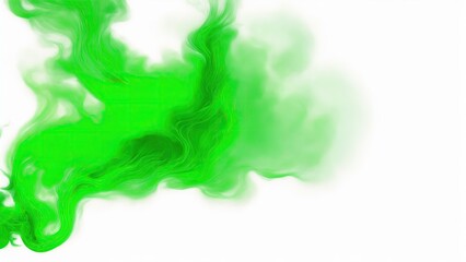Fototapeta na wymiar Green fire flame smoke cloud texture isolated on white background
