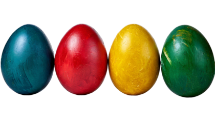 Easter eggs isolated on transparent background.