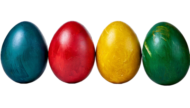 Easter eggs isolated on transparent background.