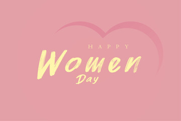 Pink pedestal heart on pink background with Happy Women's day concept design, women's day in vector, illustration for product demonstration