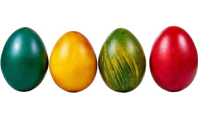Easter eggs isolated on transparent background.