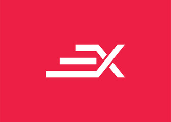 Fototapeta premium Letter E X monogram logo design vector template