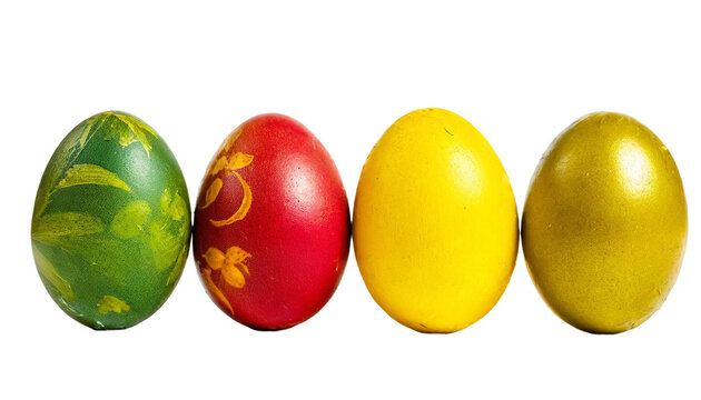 Easter eggs isolated on transparent background.