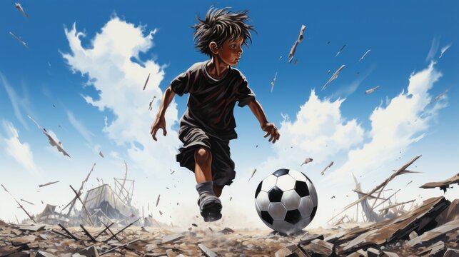 The little keeper of the soccer ball UHD wallpaper