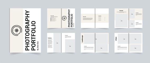 Photography portfolio book design or photography portfolio layout design