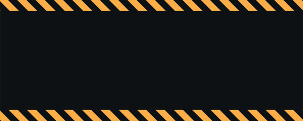 Black and yellow warning line striped rectangular background. A warning to be careful of the potential danger vector template sign border