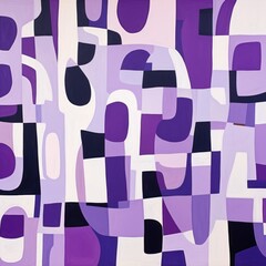 Purple abstract simple shapes, style of Matisse