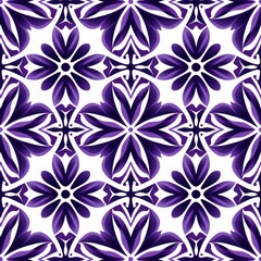 Purple and white clear outlines coloring page of mosaic pattern 