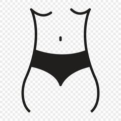 Weight loss line icon, fitness and sport, slim body with measuring tape sign vector graphics, a linear pattern on a white background, eps 10. - obrazy, fototapety, plakaty