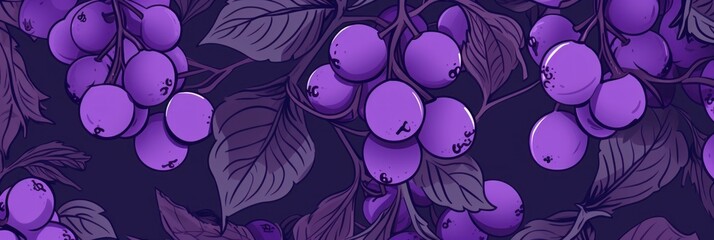 Purple Uva Ursi pattern - obrazy, fototapety, plakaty