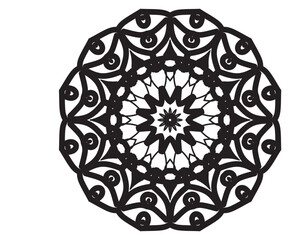 Circular pattern in form of mandala for Henna, Mehndi, tattoo, decoration. Decorative ornament in ethnic oriental style. Coloring book page.