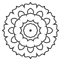 Circular pattern in form of mandala for Henna, Mehndi, tattoo, decoration. Decorative ornament in ethnic oriental style. Coloring book page.