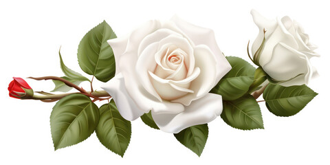 Romantic Rose Blossom: Delicate Beauty in White, Pink, and Green - A Single Celebration of Love and Passion.
