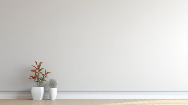 empty blank wall mockup, modern minimalistic interior, beautiful mockup for art painting or similar, generative AI