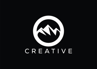 Minimal Letter O mountain logo design vector template. Initial Letter O hill vector logo