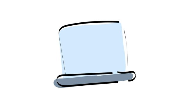 a laptop. technique. os. technology. work. freelance. the computer. Doodle. vector. on a white background.