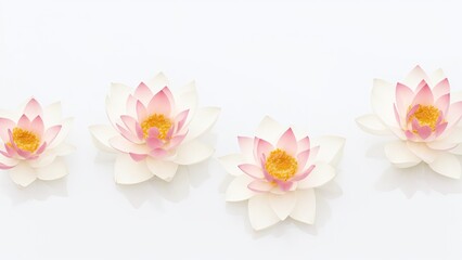 Beautiful Lotus flowers on white surface