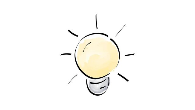 idea. light bulb. plan. strategy. something new. think about it. to come up with. vector. doodle. on a white background.