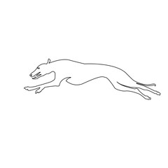 Fototapeta premium Single line vector drawing of fastest dog