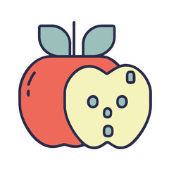 Apple cute fruit illustration EPS