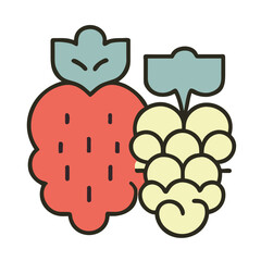 Grape cute fruit illustration EPS