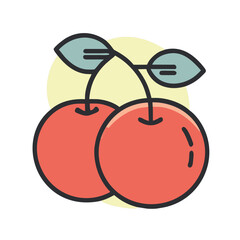 Cherry cute fruit illustration EPS