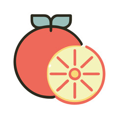 Grapefruit cute fruit illustration EPS