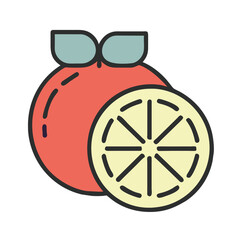 Lemon cute fruit illustration EPS