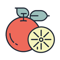 Orange cute fruit illustration EPS
