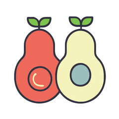 Avocado cute fruit illustration EPS