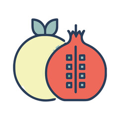Pomegranate cute fruit illustration EPS