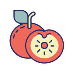Peach cute fruit illustration EPS