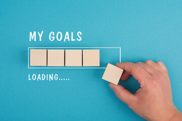 My goals loading, progress bar, personal development, planning the future target, business challenge, success and achievement