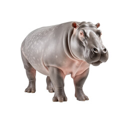 Obraz premium hippopotamus isolated on transparent and white background. Generative ai