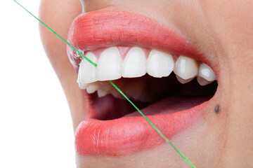close up of mouth healthy cleaning