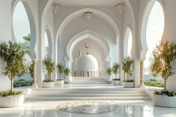 Minimalist 3D Concept Subtle and Simple Mosque Design