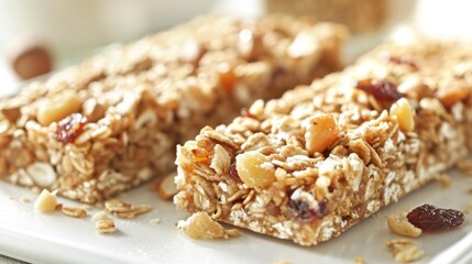 Healthy Granola Bars with Nuts and Seeds, close up