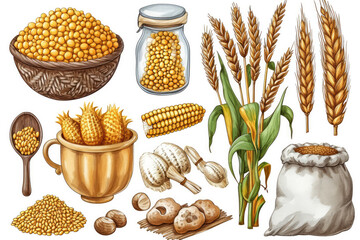 Complex Carbohydrates (Polysaccharides): Starch: A complex carbohydrate found in plants - obrazy, fototapety, plakaty