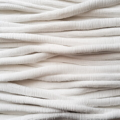 Close-up of textured white woven fabric with irregular raised patterns