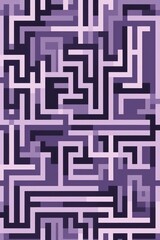Random maze generator in the style of Jordn Grimmer, flat vector, orchid and gray 