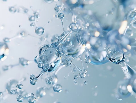Water molecules splash background