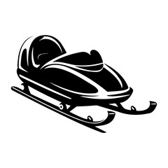 sled icon illustration, sled black silhouette logo svg vector