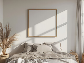 Blank photo frame on wall mockup image, clean and bright home interior mockups, natural lighting in beautifully designed homes, beautiful home decor inspiration