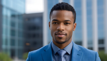 Fototapeta premium Handsome and Confident Succesfull African-American Businessman